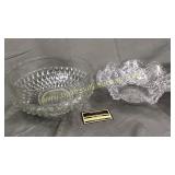 2 heavy cut glass bowls