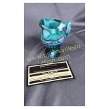 Imperial glass green marbled toothpick holder?