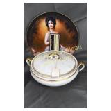 Serving dish and scantily clad lady plate