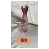 Amethyst art glass vase
