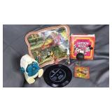 Vintage toys- Pinocchio tray, Disney movie reel,