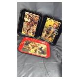 3 Coca Cola trays featuring kids