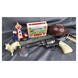 Vintage toys, bank, game