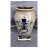 Beaumont pottery snowman crock