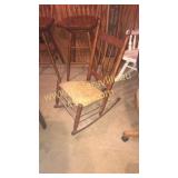 Early cane bottom rocking chair