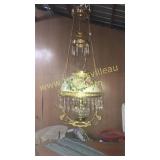 Beautiful hanging lamp with prisms and hand