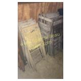 12 antique wooden folding chairs