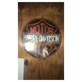 Hand lettered Harley sign