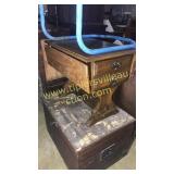 Retro drop leaf end table with drawers