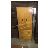 Oak finish linen closet
