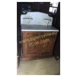 Marble top walnut server