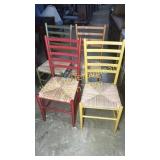Set of 4 ladder back chairs
