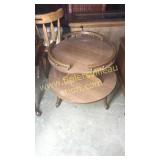 Maple finish two tiered table