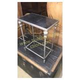 Small iron table with slate top