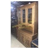 Solid oak china hutch