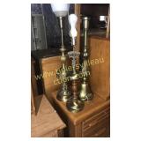 3 vintage brass lamps