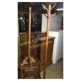 2 hall trees and end table