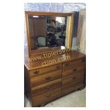 Cherry dresser and mirror