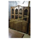 French provincial 2 pc china cabinet