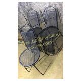 Set of 5 wrought iron chairs