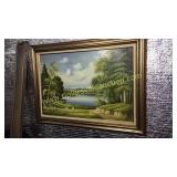 Framed art on canvas