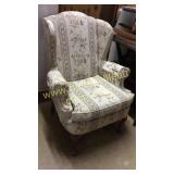 Upholstered wing back chair