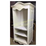 French provincial open armoire with shelves and
