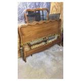 French carved bed and mirror