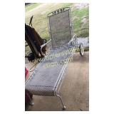 White wrought iron lounger