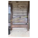 Oak poster bed with wood rails