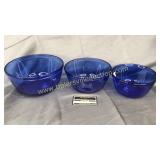 Blue anchor hocking nesting bowl set 3pc