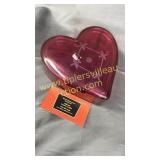 Etched cranberry heart box