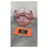 Fenton pink ruffle rose bowl