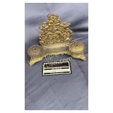 Brass inkwell letter holder