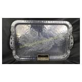 Hammered aluminum tulip serving tray