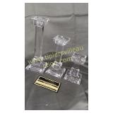 Set of 3 Waterford crystal candle stands