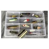 11 vintage fishing lures- hula popper, crazy