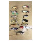 13 vintage fishing lures
