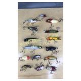 15 mostly vintage fishing lures
