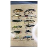 12 mostly vintage fishing lures