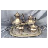 Silverplate tea service