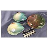 Roseville ashtrays one is damaged pictured