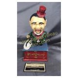 Cast iron stump speaker coin bank