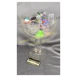 Tall glass compote with shot glasses