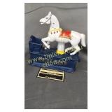 Cast iron trick pony coin bank