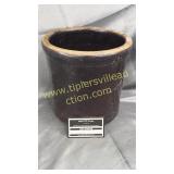 Brown stoneware crock