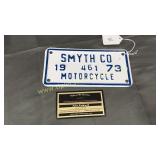 1973 Smyth County motorcycle plate