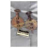 2 cast iron stove dampers