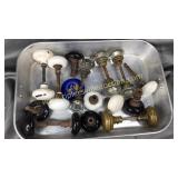 Pan of vintage doorknobs