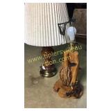 Oak and vintage live edge lamp